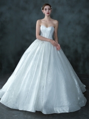 Stunning Sweetheart White Long Bridal Gown