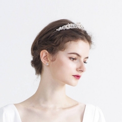 Royal Vintage Style Pearls Crown Headband