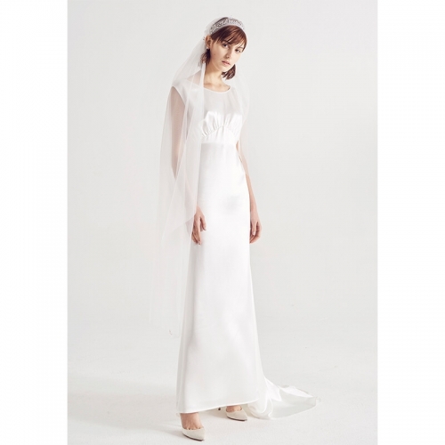 Simple White Wedding Dress Long