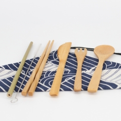 Natural biodegradable, Bamboo Travel Cutlery Set,Reusable Cutlery Travel Set