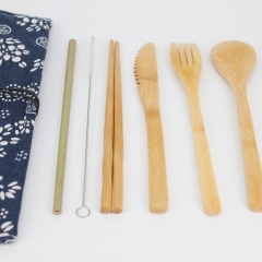 Natural biodegradable, Bamboo Travel Cutlery Set,Reusable Cutlery Travel Set