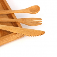 Totally Bamboo 3-Piece Bamboo Flatware Set, Dishwasher-Safe Fork, Spoon and Knife