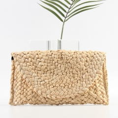 NATURAL ECO-FRIENDLY，Rattan bag, Original-natural pure corn， hand-woven bag，Straw Handbag，Women Summer Beach Bag