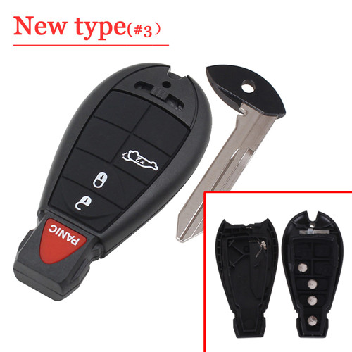 #03 New 3+1 Button Fobik Smart Key Shell For C-hrysler( Big Logo)