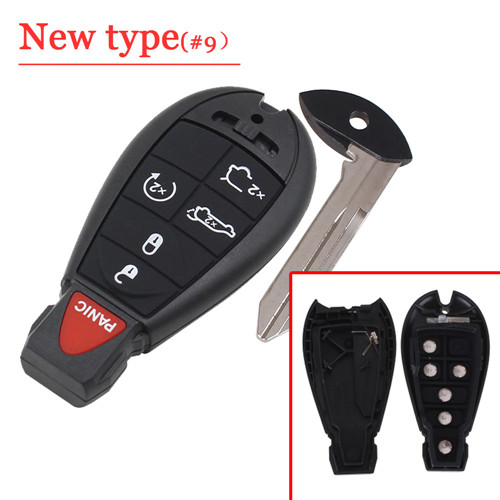 #09 New 5+1 Button Fobik Smart Key Shell For C-hrysler( Big Logo)