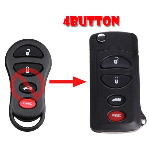 Remodeling Flip key Shell For C-hrysler 4 Button Key Fob
