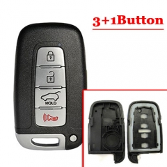 3+1 With Red Pacnic Button Smart Card Shell with Toy48 key for H-yundai