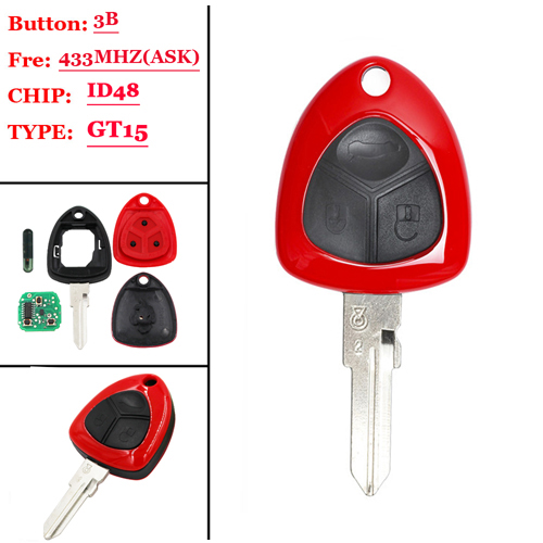 CALI For NIA 3 Button Remote Key 433 Mhz For Ferrar 07-14