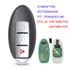 (SK355007-2+1B) For Nissan Tiida Qashqai Altima Maxima Sentra Teana Xtrail FCC ID: CWTWBU729 or CWTWBU735