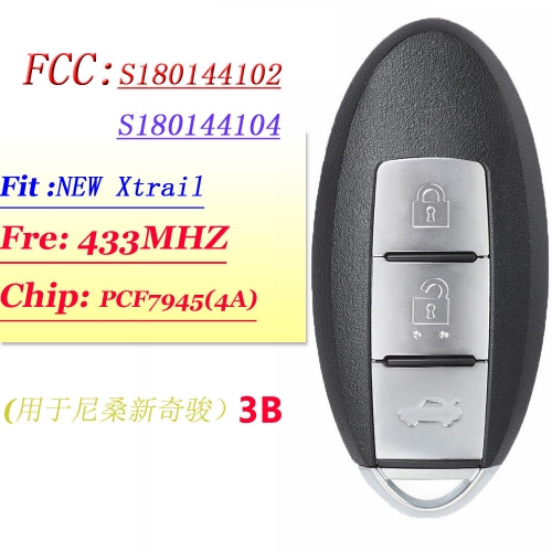 （SK355001-3B ）Keyless Entry For Nissan Qashqai X-trail 2014-2017 Integrated Chip S180144102 285E3-4CB0C