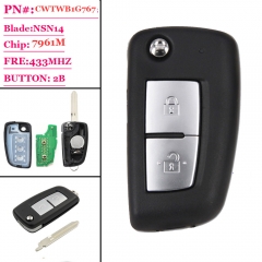 (SK355013-2B) QCONTROL New Remote Key For Nissan CWTWB1G767 / TWB1G767, Juke F15, P-ulsar C13, Qashqai J11, X-Trail T32