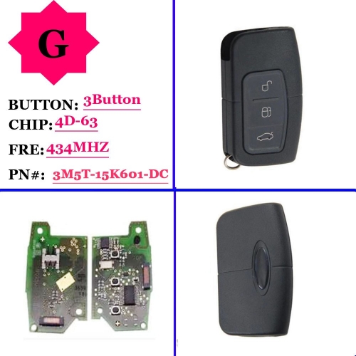 Original Smart Card Most Old Mondeo Focus With 3 Button 434Mhz 3M5T-15K601-DC