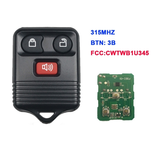 For Ford Mustang Focus Lincoln LS Town Car Mercury Grand Marquis Sable Remote Fob 3Button 315Mhz CWTWB1U331 CWTWB1U345