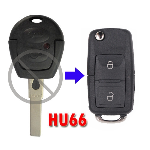 2B Remodling Flip Key For VW Jetta HU66 Blade