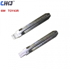 Engraved Line Key NO.69 For Subaru XV Old Toyota Key Blanks For 2 in 1 Lishi TOY43R