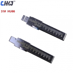 HU66 Scale Shear Teeth Blank Key For Volkswagen Audi Skoda NO.31 Engraving Line Key Blade For Cayenne Bugatti