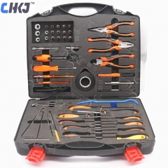 Hand Tool Set General Household Repair Hand Tool Kit with Plastic Toolbox Storage Case Socket Screwdriver Knife