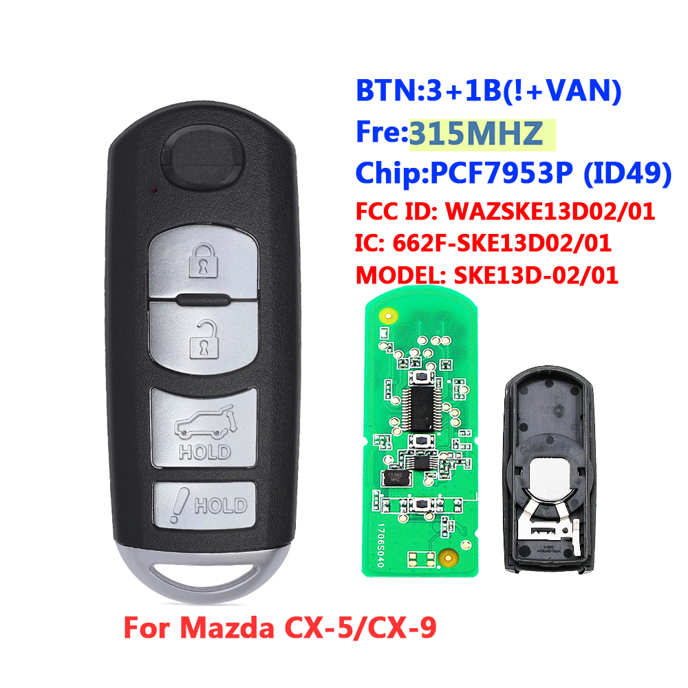 3+1Button 315Mhz KeylessGo Remote Key（SUV） FCCID