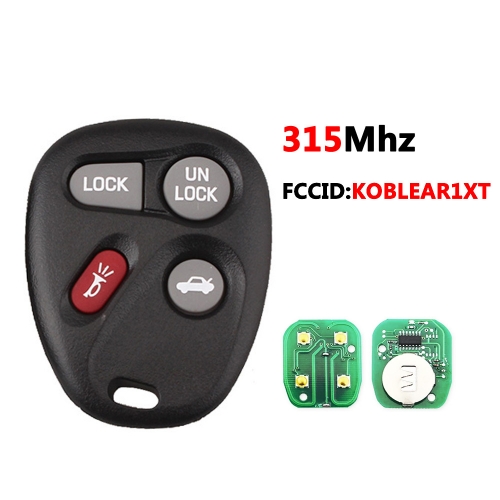 KOBLEAR1XT #B 4Buttons Remote Key For Chevrolet Corvette Monte Carlo Impala 2001-2005 315Mhz For Buick LeSabre 10443537 Car Keys