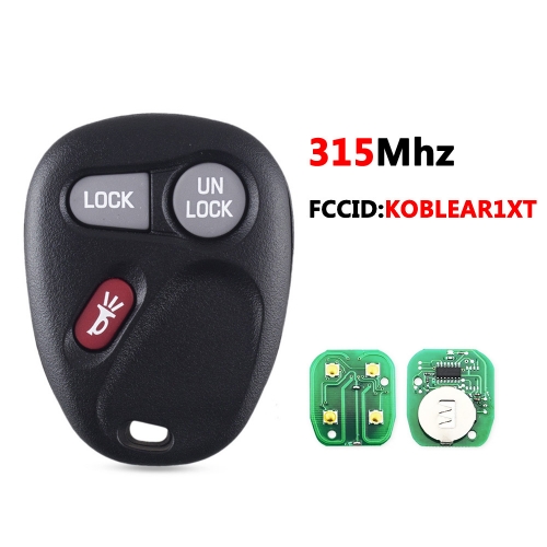 KOBLEAR1XT #A 3Buttons Remote Key For Chevrolet Corvette Monte Carlo Impala 2001-2005 315Mhz For Buick LeSabre 10443537 Car Keys