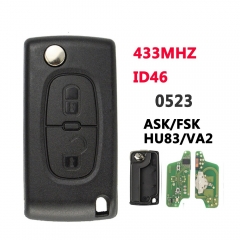 2B Flip Key For Peugeot Citroen Blade HU83/VA2 0523 ASK/FSK