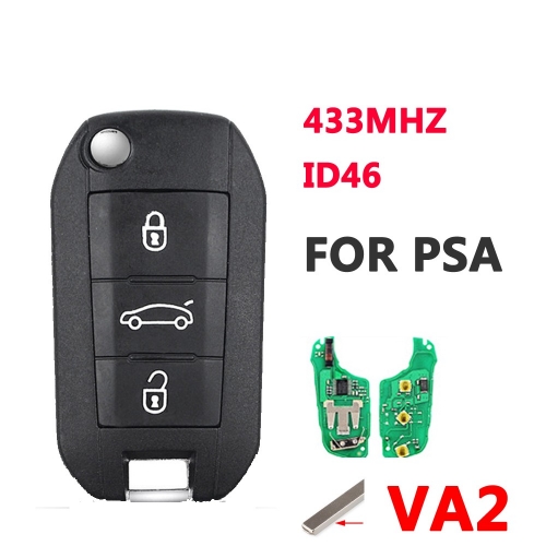 3B Flip Key For Peugeot Citroen Blade Va2 433Mhz