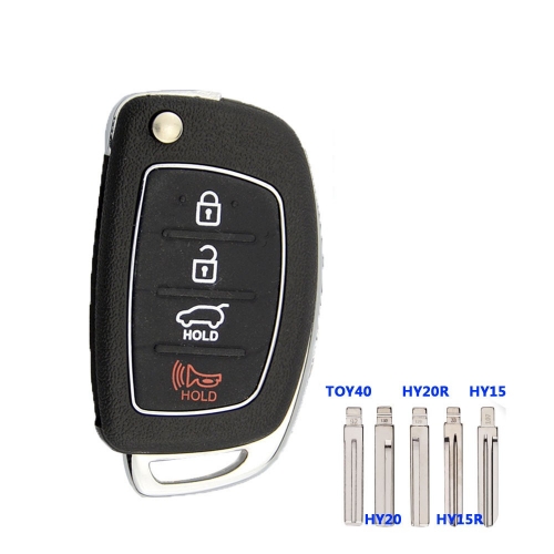 TOY40 #A/HY20 #B/HY20R #C/HY15R Right #D/HY15 Left #E 3+1Button Flip Key Shell For Hyundai KIA Flip Key