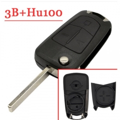 3B Flip Key shell For Opel HU100 Blade Z Logo
