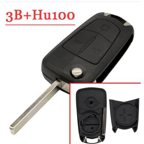 3B Flip Key shell For Opel HU100 Blade Z Logo