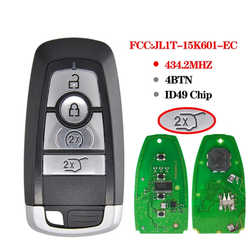 ID49 433Mhz 4B Smart Proximity Key For Ford Mondeo Mustang Fusion F-250 F-350 F-450 F-550 2017 JL1T-15K601-EC