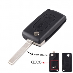 2BTN Flip Key Shell For Citroen And Peugeot VA2 Blade(0536)