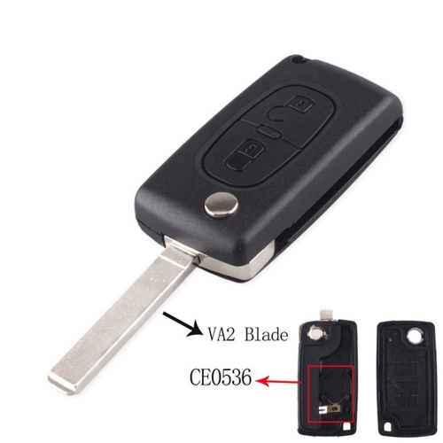 2BTN Flip Key Shell For Citroen And Peugeot VA2 Blade(0536)