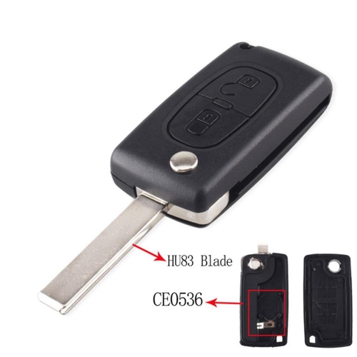 2BTN Flip Key Shell For Citroen And Peugeot HU83 Blade(0536)