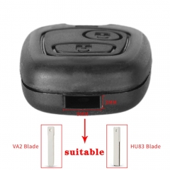 2BTN Remote Key Shell NO BLADE For Citroen Peugeot