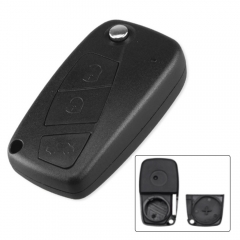 3Button Flip  Key Shell For Fiat Black Colour With Back Battery Position