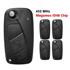 433MHz Megamos ID48 Chip Flip Remote For Fiat Bravo Liena Stilo Jumper Punto Ducato Ypsilon Iveco Daily Key Fob 3 Button