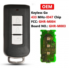 3 Button Original Smart Remote Car Key for Mitsubishi Montero L200 Pajero Outlander GHR-M004 GHR-M003 ID47 Chip 433Mhz real time quotation