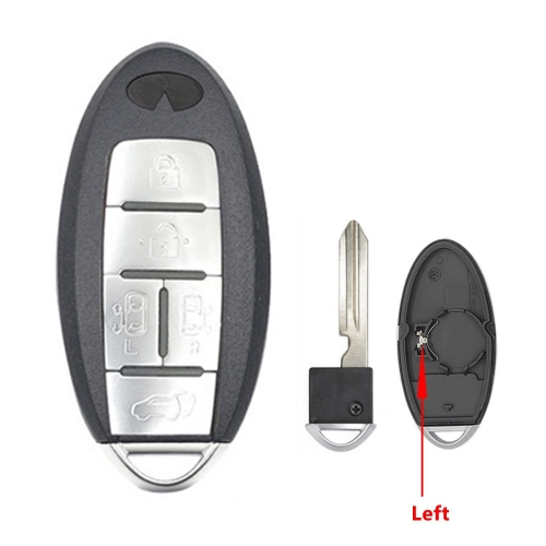 5 Buttons Keyless Entry Car Key Blank Fob Key Case Remote Key Shell Cover For INFINITI G35 G37 With Uncut Blade   button #1