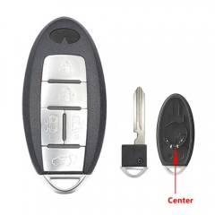 5 Buttons Keyless Entry Car Key Blank Fob Key Case Remote Key Shell Cover For INFINITI G35 G37 With Uncut Blade   button #2
