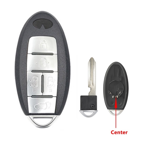 5 Buttons Keyless Entry Car Key Blank Fob Key Case Remote Key Shell Cover For INFINITI G35 G37 With Uncut Blade   button #2