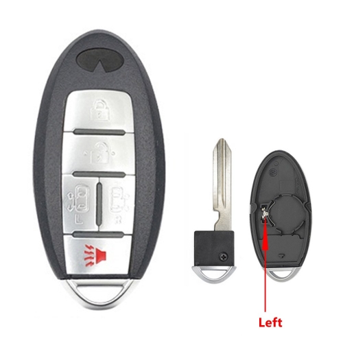 4+1 Buttons Keyless Entry Car Key Blank Fob Key Case Remote Key Shell Cover For INFINITI G35 G37 With Uncut Blade   button #1