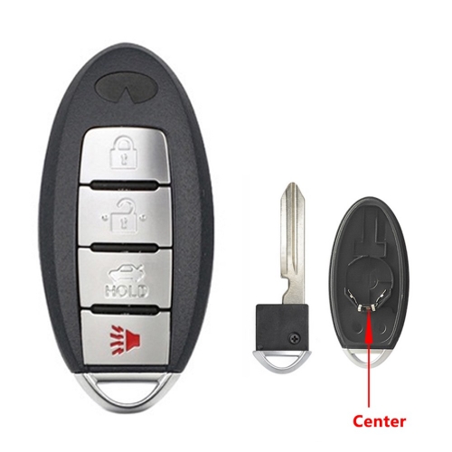 3+1 Buttons Keyless Entry Car Key Blank Fob Key Case Remote Key Shell Cover For INFINITI G35 G37 With Uncut Blade truck button #2