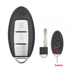 3 Buttons Keyless Entry Car Key Blank Fob Key Case Remote Key Shell Cover For INFINITI G35 G37 With Uncut Blade truck button #2
