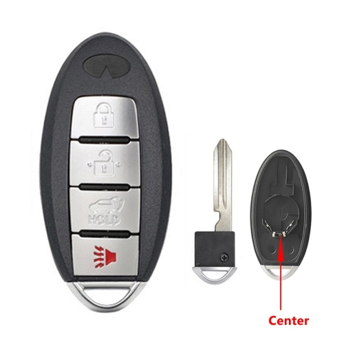 3+1 Buttons Keyless Entry Car Key Blank Fob Key Case Remote Key Shell Cover For INFINITI G35 G37 With Uncut Blade   button #2