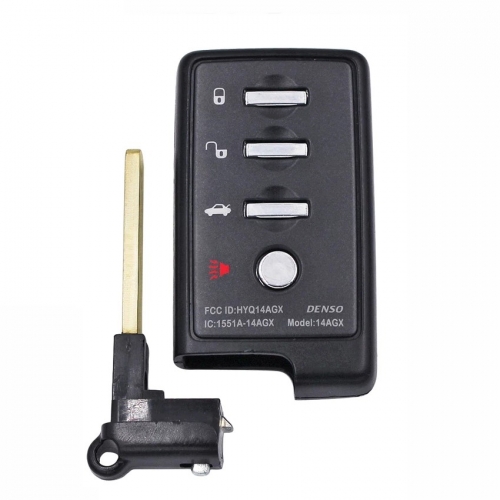 3+1/4 Button New Remote Smart Car Key Shell Case Housing FCC ID: HYQ14AGX for Subaru Outback 2013 2014 with Uncut DAT17 Blade