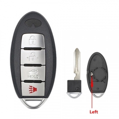 3+1 Buttons Keyless Entry Car Key Blank Fob Key Case Remote Key Shell Cover For INFINITI G35 G37 With Uncut Blade truck button #1