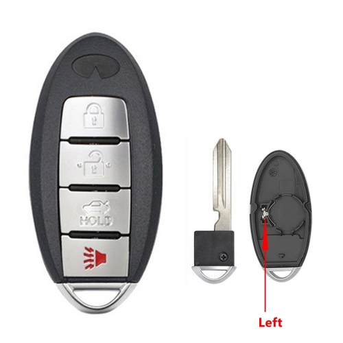 3+1 Buttons Keyless Entry Car Key Blank Fob Key Case Remote Key Shell Cover For INFINITI G35 G37 With Uncut Blade truck button #1