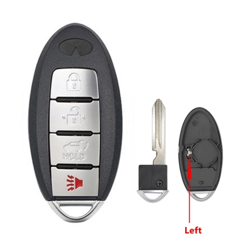 3+1 Buttons Keyless Entry Car Key Blank Fob Key Case Remote Key Shell Cover For INFINITI G35 G37 With Uncut Blade   button #1