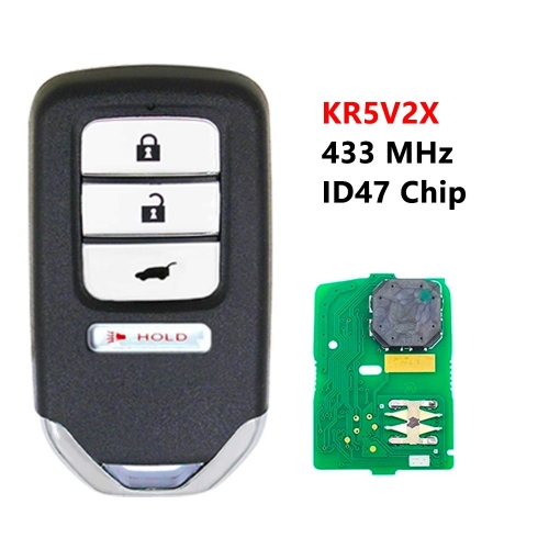 KR5V2X 433MHz ID47 Chip Smart Remote Control Key Fits for Honda Odyssey CRV Ridgeline 2017 2018 A2C83162500 3+1 BUTTONS #2(suv+hold)