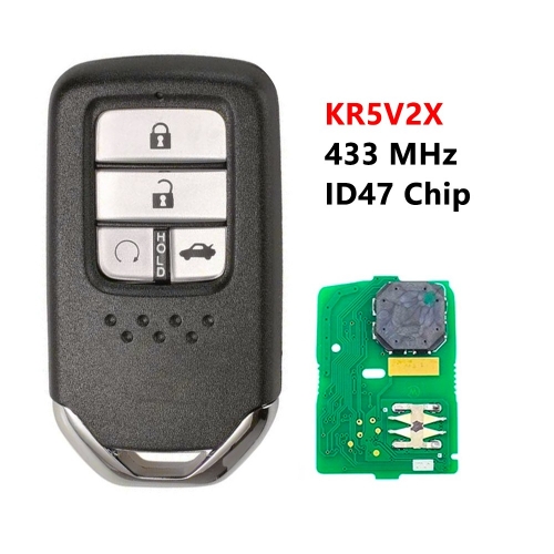 KR5V2X 433MHz ID47 Chip Smart Remote Control Key Fits for Honda Odyssey CRV Ridgeline 2017 2018 A2C83162500 4 BUTTONS #1(truck)